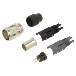 Conector M9 Mufă Tată Aurit 125V IP40 2 PIN Pe Cablu