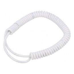 Cablu Spiralat 3x0,22mm2 PUR Alb 0,3-1,2m 300V | Electronic-mag.ro | Componente Electronice