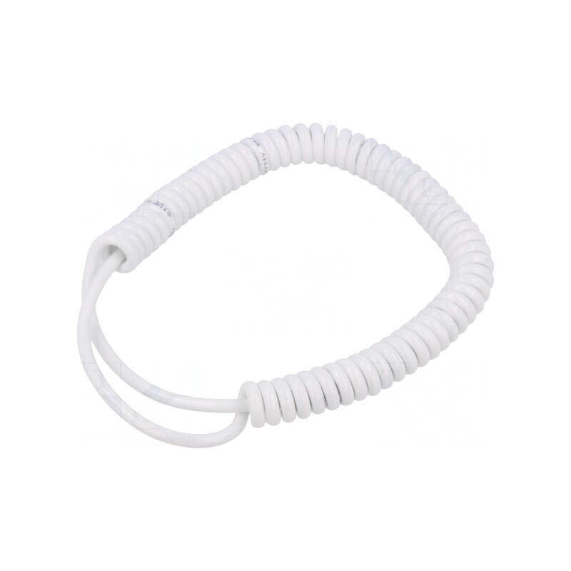 Cablu Spiralat 3x0,22mm2 PUR Alb 0,3-1,2m 300V | Electronic-mag.ro | Componente Electronice