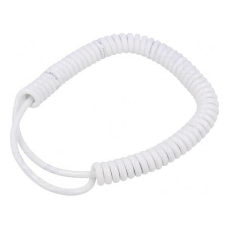 Cablu Spiralat 3x0,22mm2 PUR Alb 0,3-1,2m 300V | Electronic-mag.ro | Componente Electronice