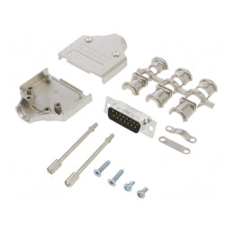 Conector D-Sub 15-Pin Tată Drept Lipire pe Cablu | Electronic-mag.ro | Componente Electronice