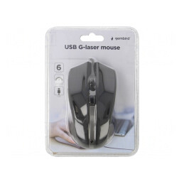 Mouse laser USB negru, 6 butoane, cablu 1.8m | Electronic-mag.ro | Componente Electronice