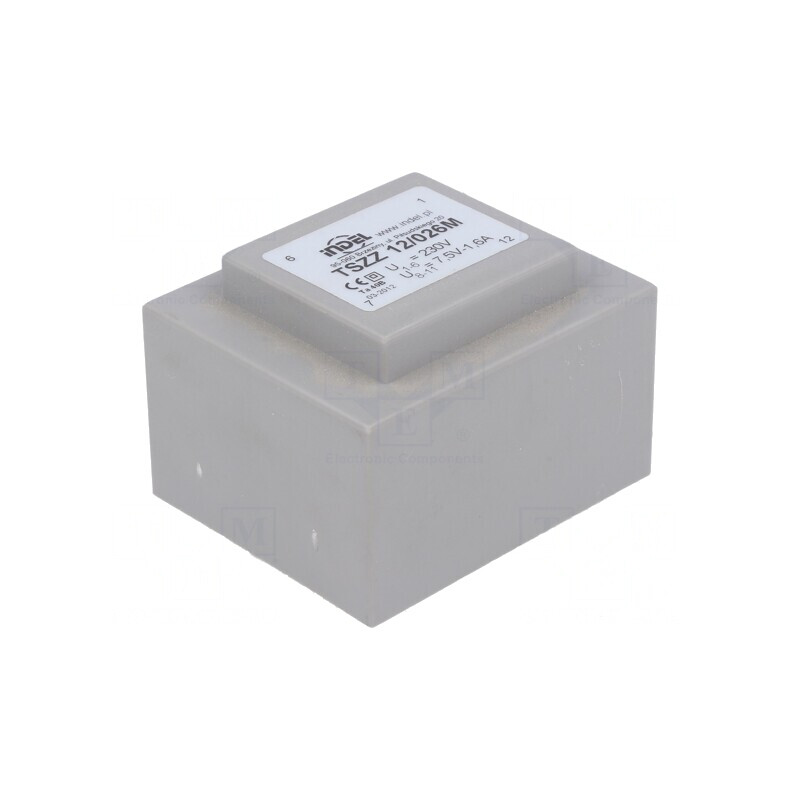 Transformator încapsulat 12VA 230VAC 7,5V 1,6A PCB | Electronic-mag.ro | Componente Electronice