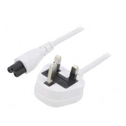 Cablu Alb 5m 3x0,75mm2 BS 1363 la IEC C5 PVC 3A | Electronic-mag.ro | Componente Electronice