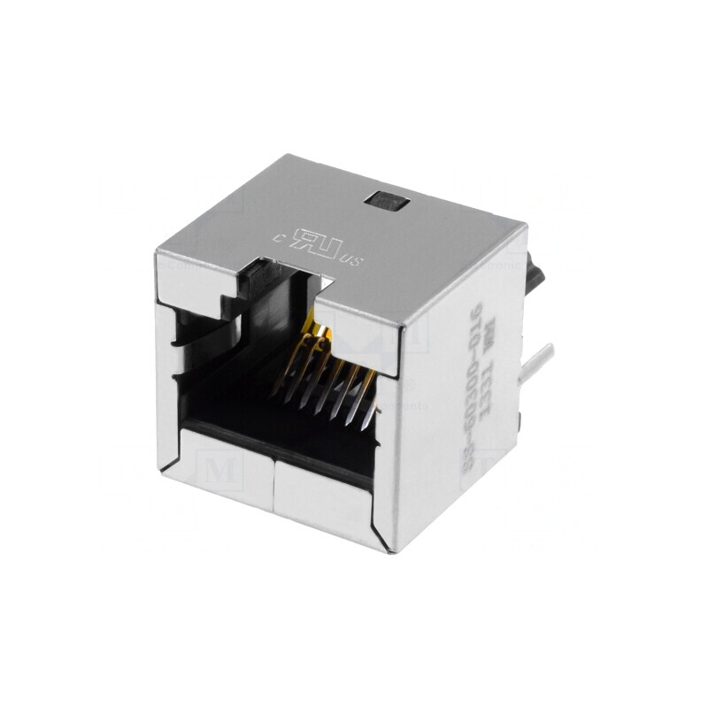 Soclu RJ45 Cat 6a Ecranat 8p8c pentru PCB | Electronic-mag.ro | Componente Electronice