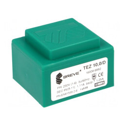 Transformator încapsulat 10VA 230V 9V PCB | Electronic-mag.ro | Componente Electronice