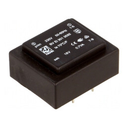 Transformator Încapsulat 0,7VA 230V 18V 39mA PCB | Electronic-mag.ro | Componente Electronice