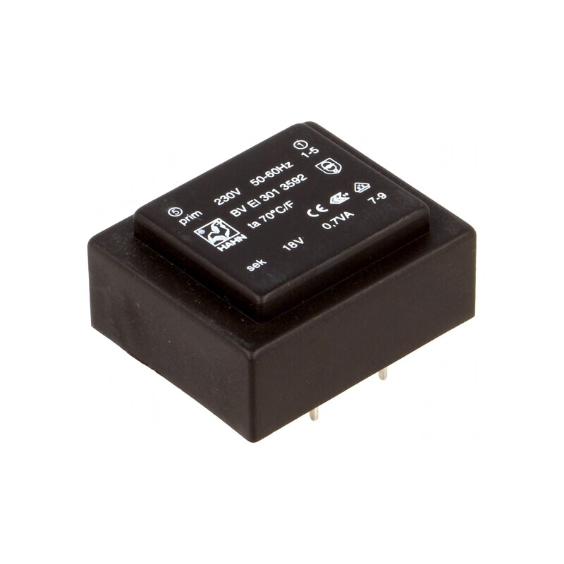 Transformator Încapsulat 0,7VA 230V 18V 39mA PCB | Electronic-mag.ro | Componente Electronice Transformator Încapsulat 0,7VA 230V 18V 39mA PCB | Electronic-mag.ro | Componente Electronice