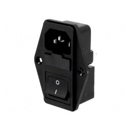Conector Alimentare AC Soclu Tată 10A 250V IEC 60320 | Electronic-mag.ro | Componente Electronice