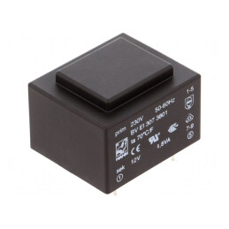 Transformator încapsulat 1,8VA 230V 12V 150mA PCB BVEI | Electronic-mag.ro | Componente Electronice