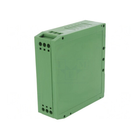 Carcasă pentru șină DIN, poliamidă verde | Electronic-mag.ro | Componente Electronice