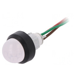 Lampă de control LED convex roșu/verde 24V 13mm | Electronic-mag.ro | Componente Electronice