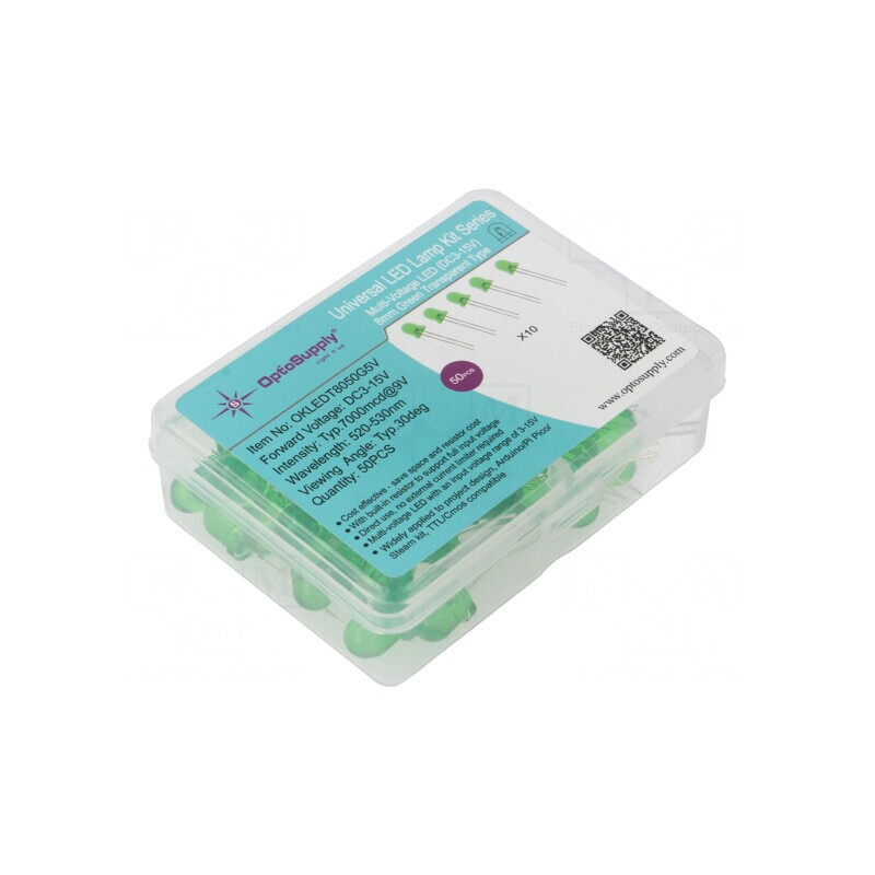 Set LED-uri Verzi 8mm 50buc 3-15V | Electronic-mag.ro | Componente Electronice Set LED-uri Verzi 8mm 50buc 3-15V | Electronic-mag.ro | Componente Electronice