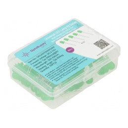 Set LED THT 8mm Verde 50buc 3-15V 7.5mA în Cutie Plastic | Electronic-mag.ro | Componente Electronice