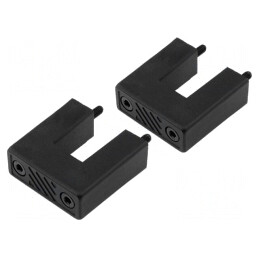 Mâner negru panou anterior 1U set 2 bucăți | Electronic-mag.ro | Componente Electronice