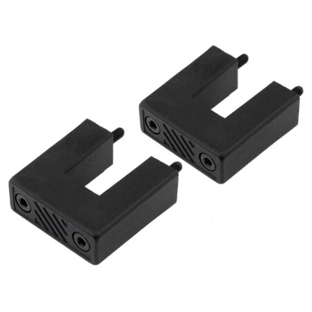Mâner negru panou anterior 1U set 2 bucăți | Electronic-mag.ro | Componente Electronice