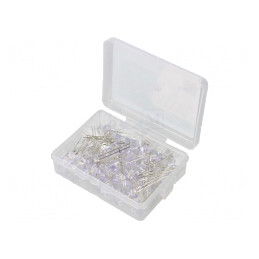 Set 50 LED-uri THT 8mm Alb Cald 3-15V cu Cutie Plastic | Electronic-mag.ro | Componente Electronice
