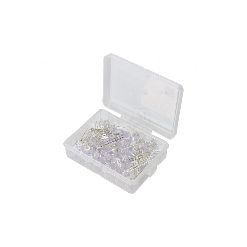 Set 50 LED-uri THT 8mm Alb Cald 3-15V cu Cutie Plastic | Electronic-mag.ro | Componente Electronice Set 50 LED-uri THT 8mm Alb Cald 3-15V cu Cutie Plastic | Electronic-mag.ro | Componente Electronice