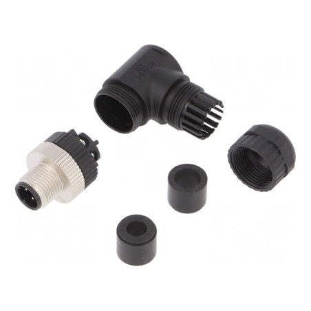 Mufă M12 4 pini Ethernet IP67 250V 4A | Electronic-mag.ro | Componente Electronice