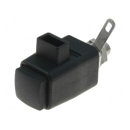 Clemă de laborator neagră 300VDC 16A 29mm | Electronic-mag.ro | Componente Electronice