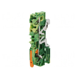 Conector Șine 0,5-6mm2 1 Pista 3 Borne Galben-Verde | Electronic-mag.ro | Componente Electronice