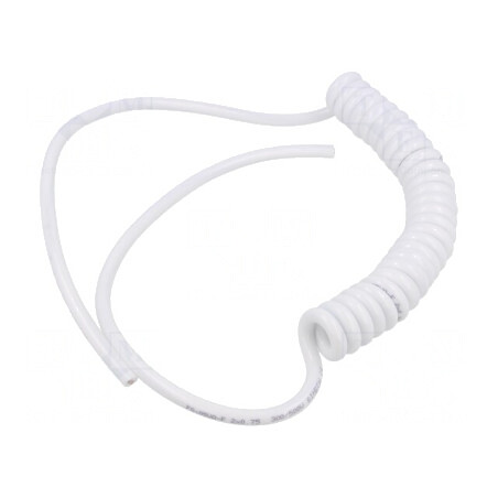 Cablu spiralat alb 2x0,75mm2 PUR 0,2m | Electronic-mag.ro | Componente Electronice