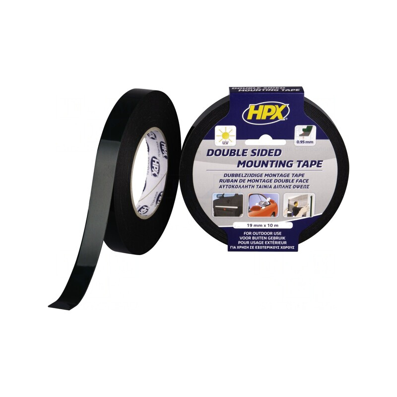 Bandă de Fixare Dublă Acrilică Neagră 19mm x 10m | Electronic-mag.ro | Componente Electronice