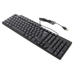 Tastatură Neagră USB Cablu 1,3m Layout US | Electronic-mag.ro | Componente Electronice