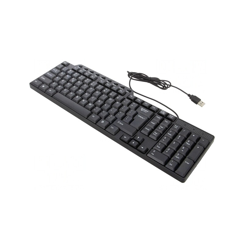 Tastatură Neagră USB Cablu 1,3m Layout US | Electronic-mag.ro | Componente Electronice Tastatură Neagră USB Cablu 1,3m Layout US | Electronic-mag.ro | Componente Electronice