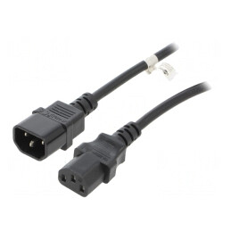 Cablu Prelungitor IEC C13-C14 3m Negru 10A 250V | Electronic-mag.ro | Componente Electronice