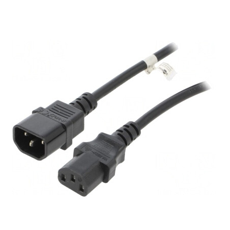 Cablu Prelungitor IEC C13-C14 3m Negru 10A 250V | Electronic-mag.ro | Componente Electronice