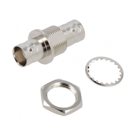 Adaptor BNC mamă 50Ω alamă POM | Electronic-mag.ro | Componente Electronice