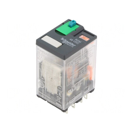Releu Electromagnetic DPDT 48VDC 12A | Electronic-mag.ro | Componente Electronice
