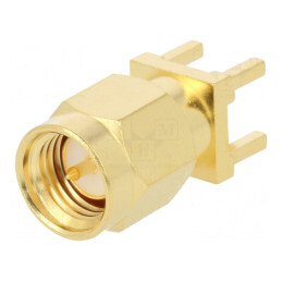 Mufă SMA Tată Drept 50Ω THT PTFE Aurit Alamă | Electronic-mag.ro | Componente Electronice