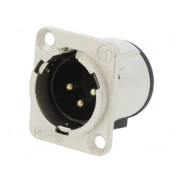 Soclu XLR Tată 3 Pin Argint 16A | Electronic-mag.ro | Componente Electronice
