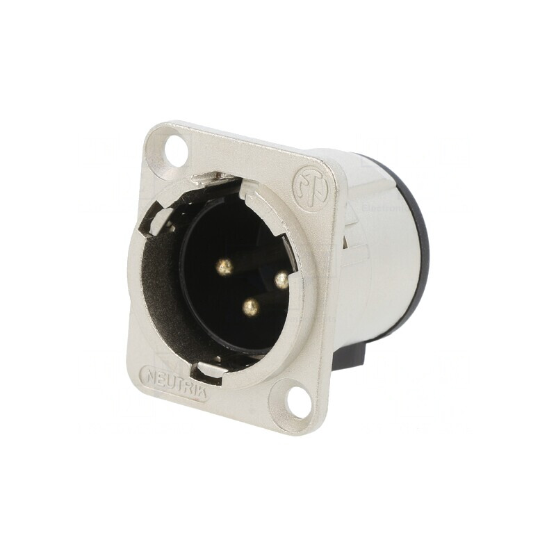Soclu XLR Tată 3 Pin Argint 16A | Electronic-mag.ro | Componente Electronice