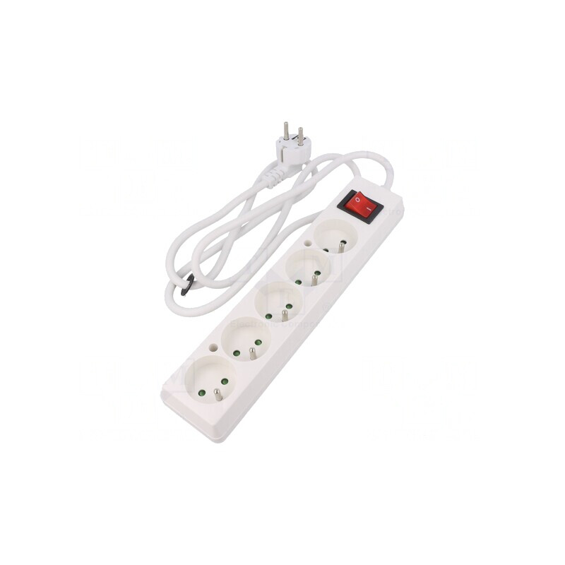 Prelungitor Alb 5 Prize 1,5m 16A | Electronic-mag.ro | Componente Electronice