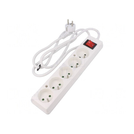 Prelungitor Alb 5 Prize 1,5m 16A | Electronic-mag.ro | Componente Electronice