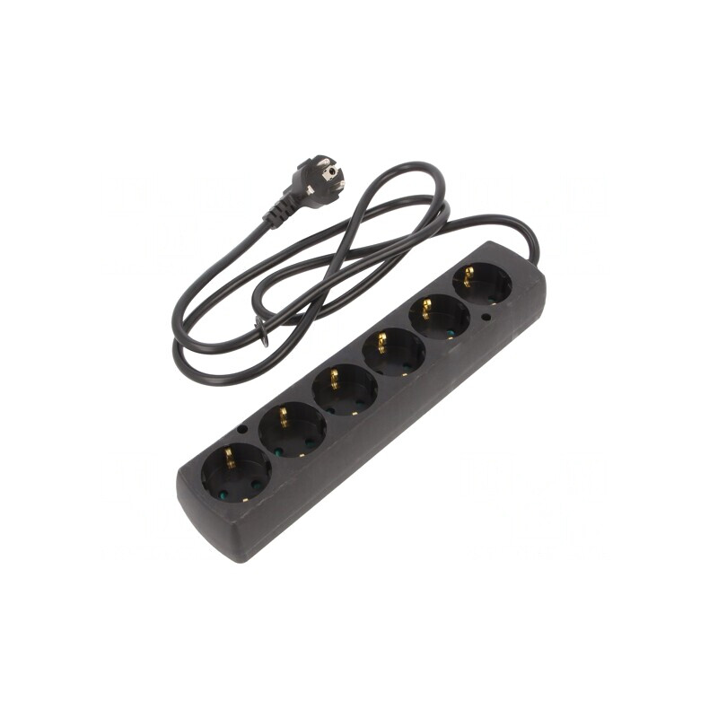 Prelungitor Schuko 6 Prize Negru 1,5m | Electronic-mag.ro | Componente Electronice