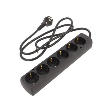 Prelungitor Schuko 6 Prize Negru 1,5m | Electronic-mag.ro | Componente Electronice