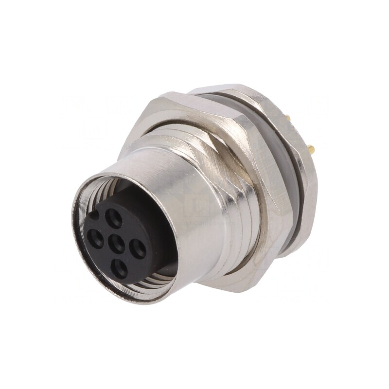 Soclu M12 5 Pini Mamă THT IP67 60V | Electronic-mag.ro | Componente Electronice