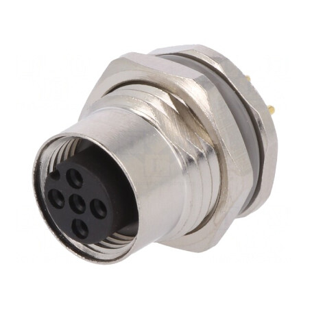 Soclu M12 5 Pini Mamă THT IP67 60V | Electronic-mag.ro | Componente Electronice