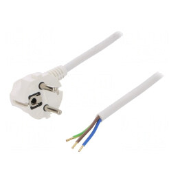Cablu Electric Alb 3x1,5mm² 3m 16A 250V | Electronic-mag.ro | Componente Electronice