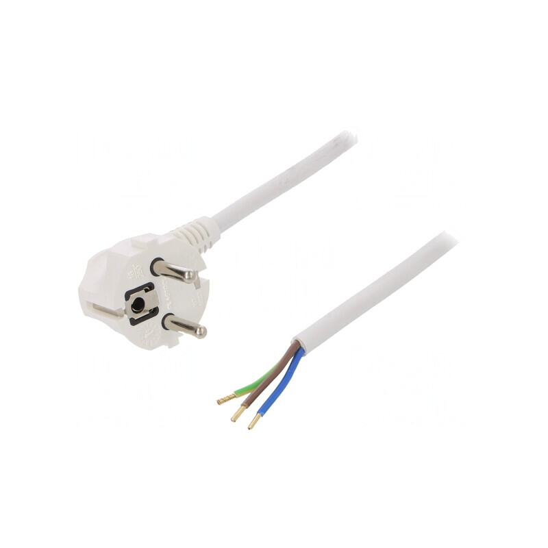 Cablu Electric Alb 3x1,5mm² 3m 16A 250V | Electronic-mag.ro | Componente Electronice