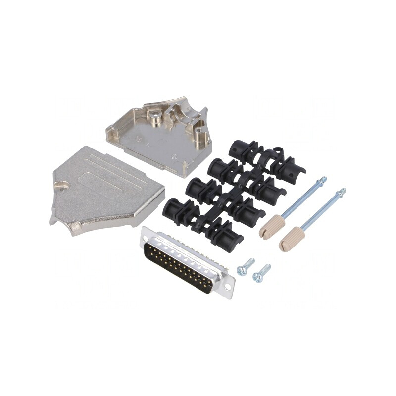 D-Sub 25-Pin Mufă Tată Lipire pe Cablu Set Complet | Electronic-mag.ro | Componente Electronice