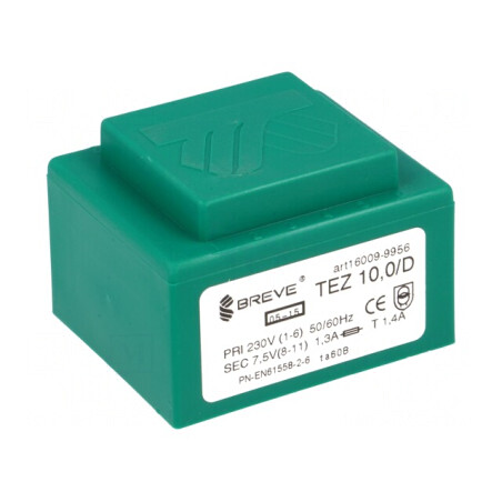 Transformator încapsulat 10VA 230V 7,5V 1333mA PCB | Electronic-mag.ro | Componente Electronice