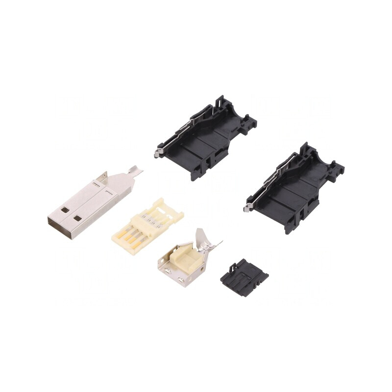 Mufă USB A pe Cablu pentru Lipire 4 PIN Drept | Electronic-mag.ro | Componente Electronice
