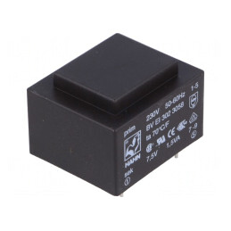 Transformator încapsulat 1,5VA 230VAC 7,5V 200mA PCB | Electronic-mag.ro | Componente Electronice