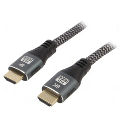 Cablu HDMI 2.1 Textil Negru 1m | Electronic-mag.ro | Componente Electronice