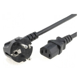 Cablu Alimentare 3x1mm2 Ştecăr unghiular IEC C13 PVC | Electronic-mag.ro | Componente Electronice